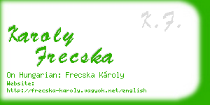 karoly frecska business card